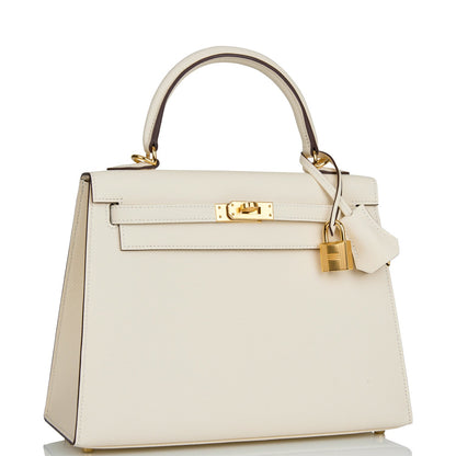 Hermes Kelly Sellier 25 Nata Epsom Gold Hardware