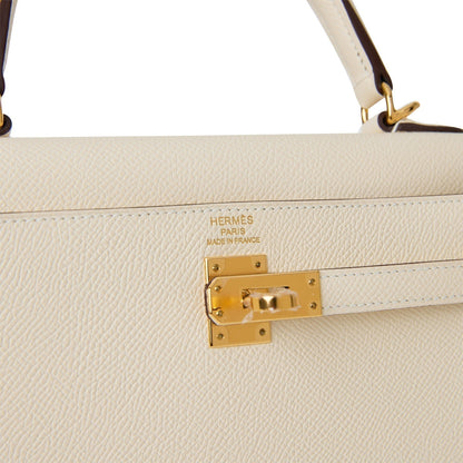 Hermes Kelly Sellier 25 Nata Epsom Gold Hardware