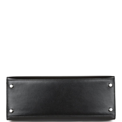 Hermes Kelly Sellier 28 Black Box Palladium Hardware