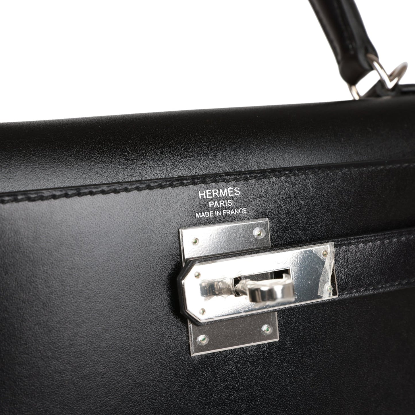 Hermes Kelly Sellier 28 Black Box Palladium Hardware