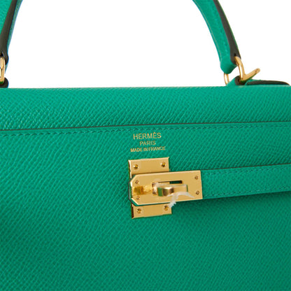 Hermes Kelly Sellier 25 Vert Jade Epsom Gold Hardware