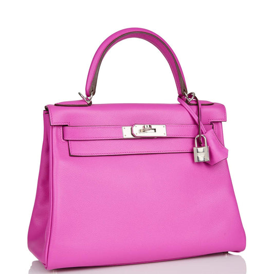 Hermes Kelly Retourne 28 Magnolia Evercolor Palladium Hardware