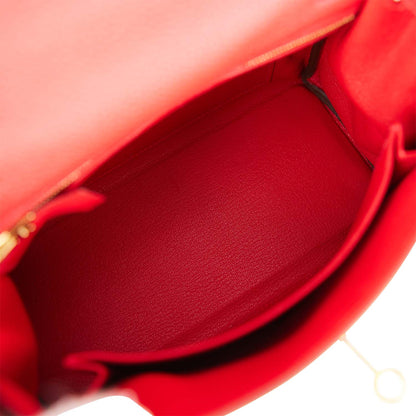 Hermes Kelly Retourne 25 Rouge Casaque Togo Gold Hardware