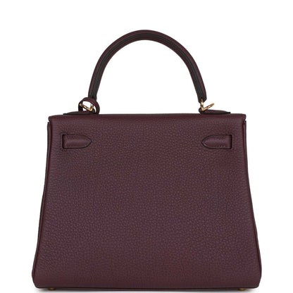 Hermes Kelly Retourne 25 Cassis Togo Gold Hardware