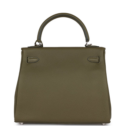 Hermes Kelly Retourne 25 Vert Veronese Togo Palladium Hardware