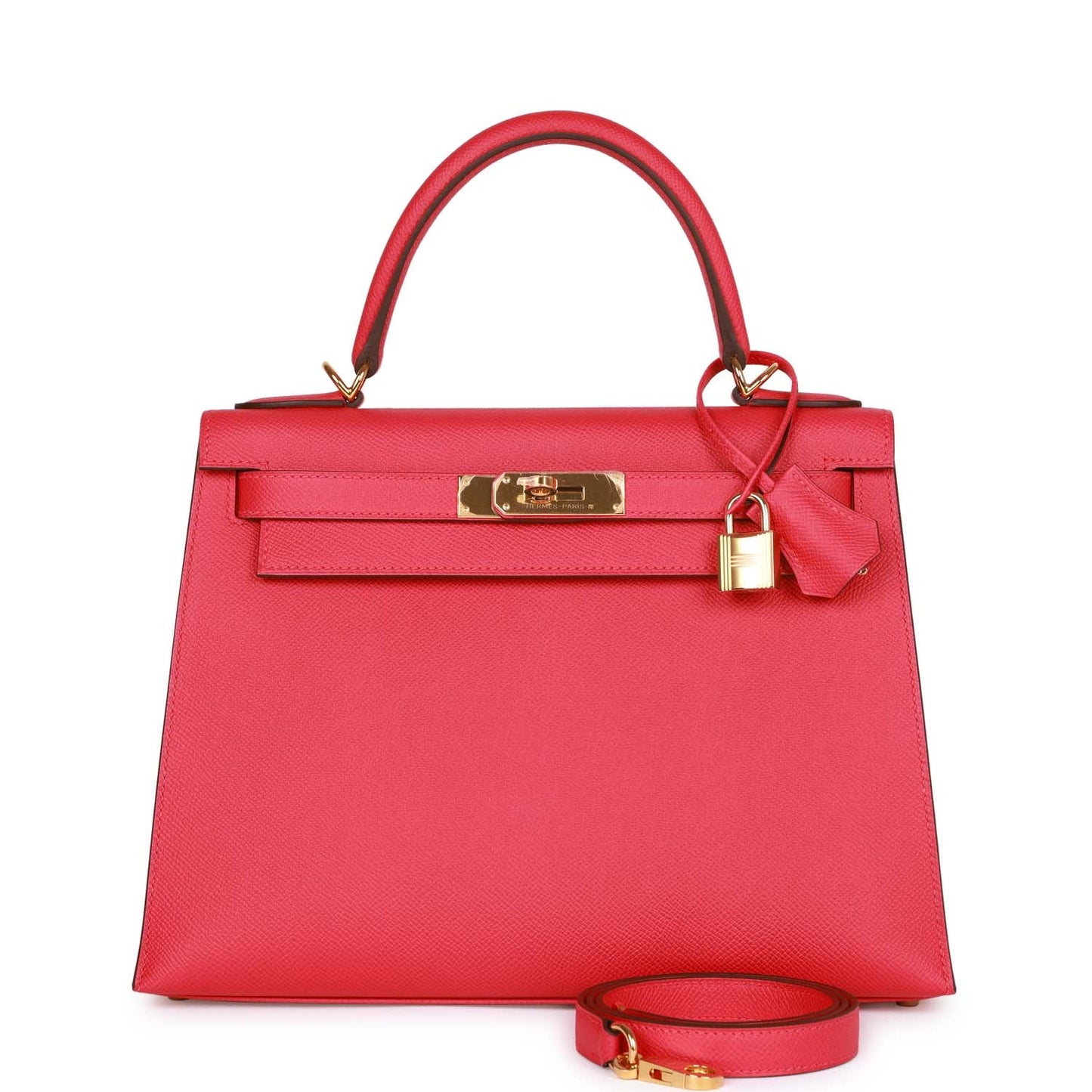 Hermes Kelly Sellier 28 Rose Extreme Epsom Gold Hardware