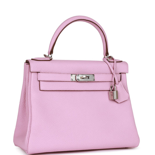 Hermes Kelly Retourne 28 Mauve Sylvestre Clemence Palladium Hardware