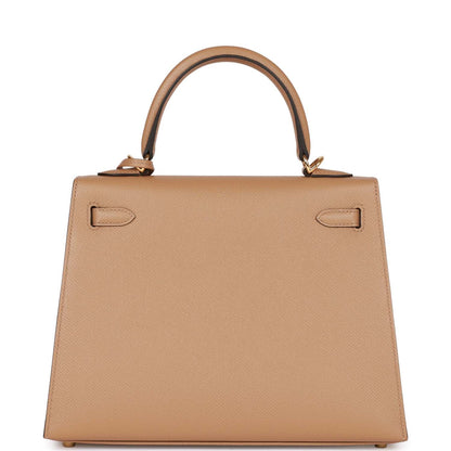 Hermes Kelly Sellier 25 Chai Epsom Gold Hardware