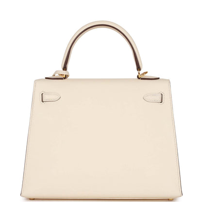 Hermes Kelly Sellier 25 Nata Epsom Gold Hardware