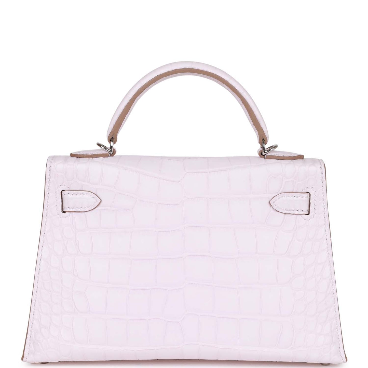 Hermes Kelly Sellier 20 Mauve Pale Satin Boreal Alligator Palladium Hardware