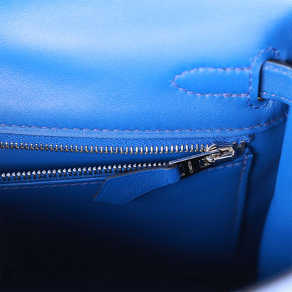 Hermes Kelly Retourne 25 Bleu Royal Swift Palladium Hardware