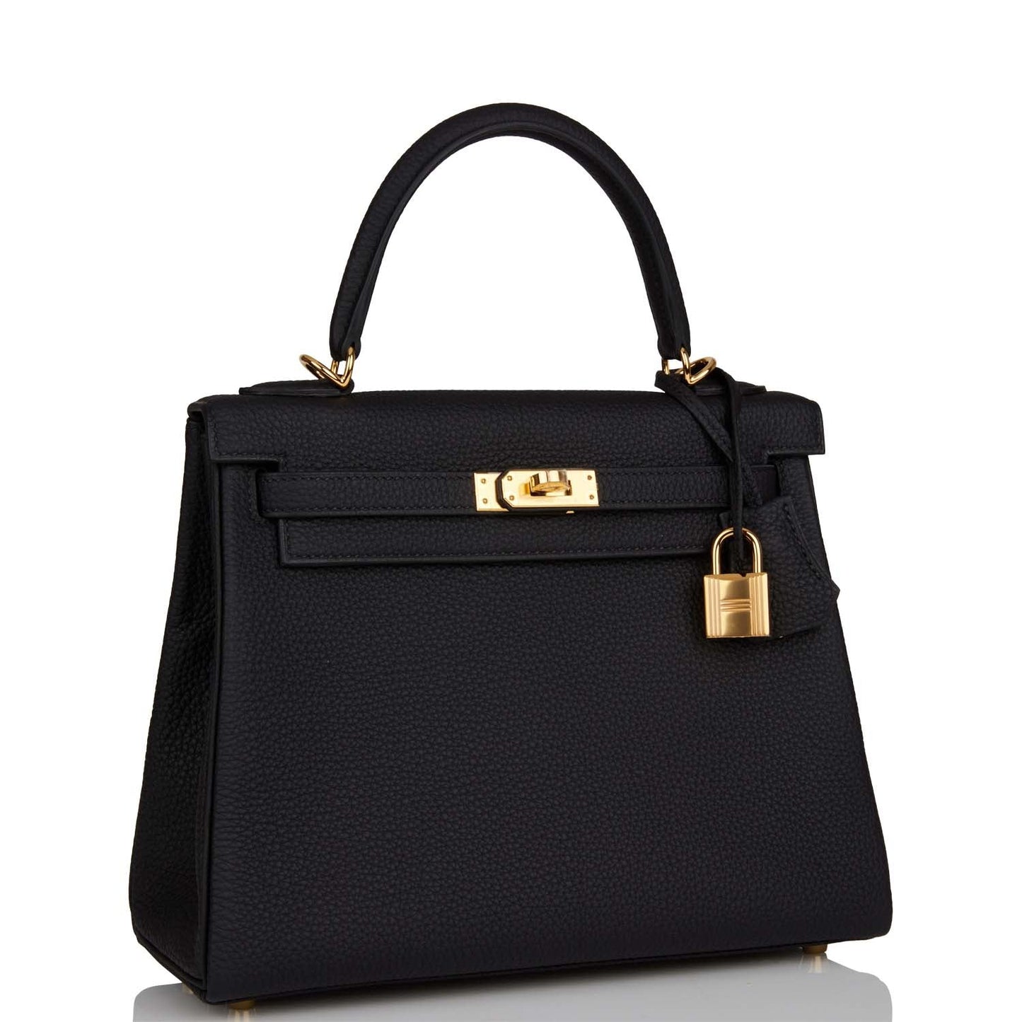 Hermes Kelly Retourne 25 Black Togo Gold Hardware