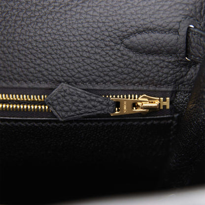 Hermes Kelly Retourne 25 Black Togo Gold Hardware