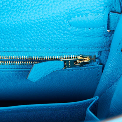 Hermes Kelly Retourne 25 Bleu Zanzibar Togo Gold Hardware