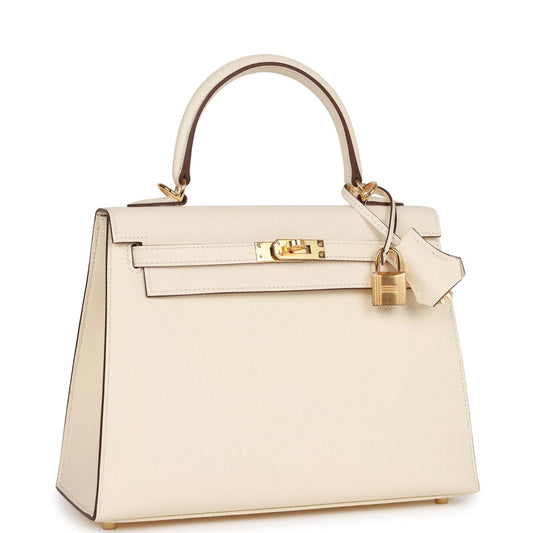 Hermes Kelly Sellier 25 Nata Epsom Gold Hardware