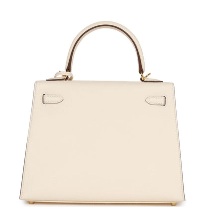 Hermes Kelly Sellier 25 Nata Epsom Gold Hardware