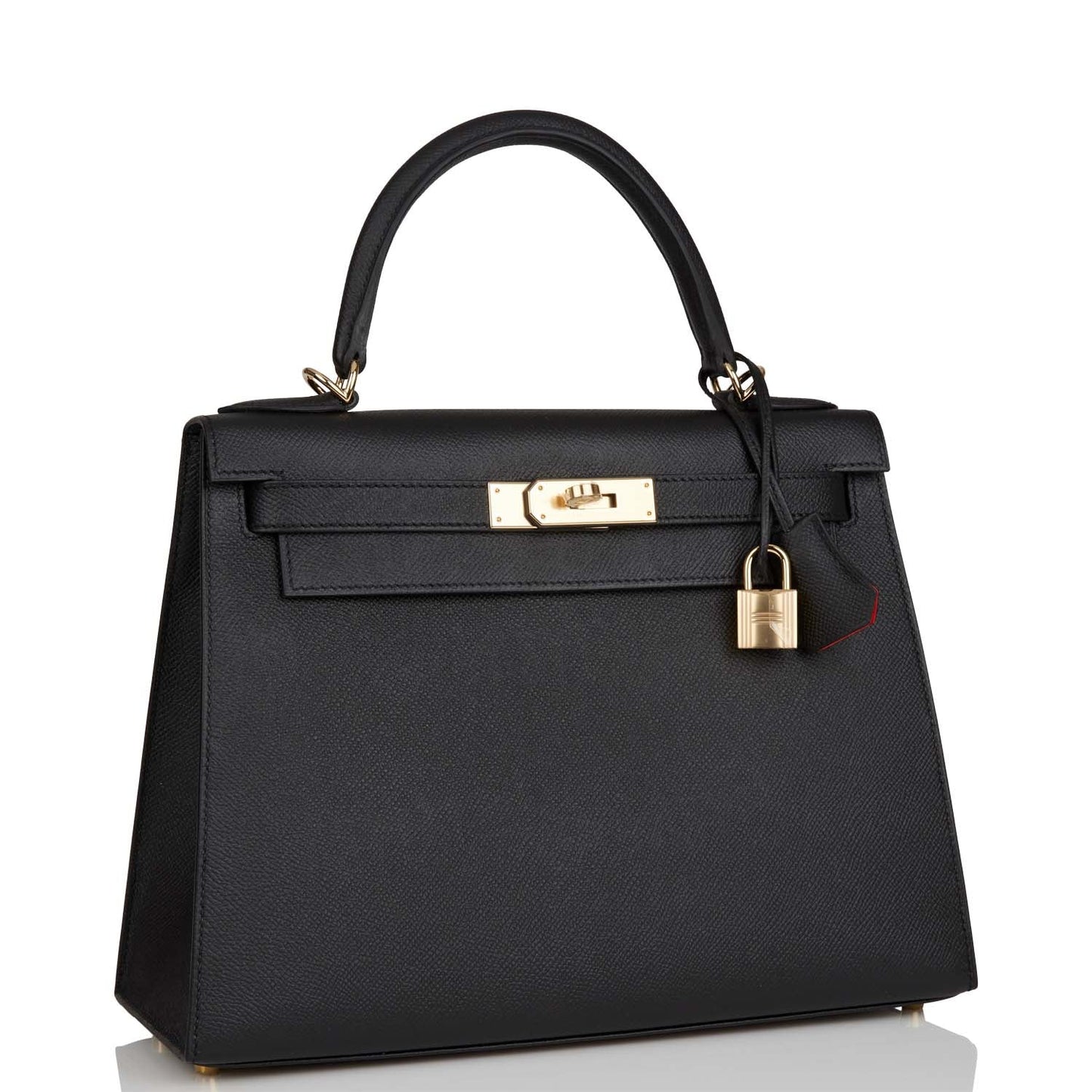 Hermes Special Order (HSS) Kelly Sellier 28 Black Verso Epsom Permabrass Hardware