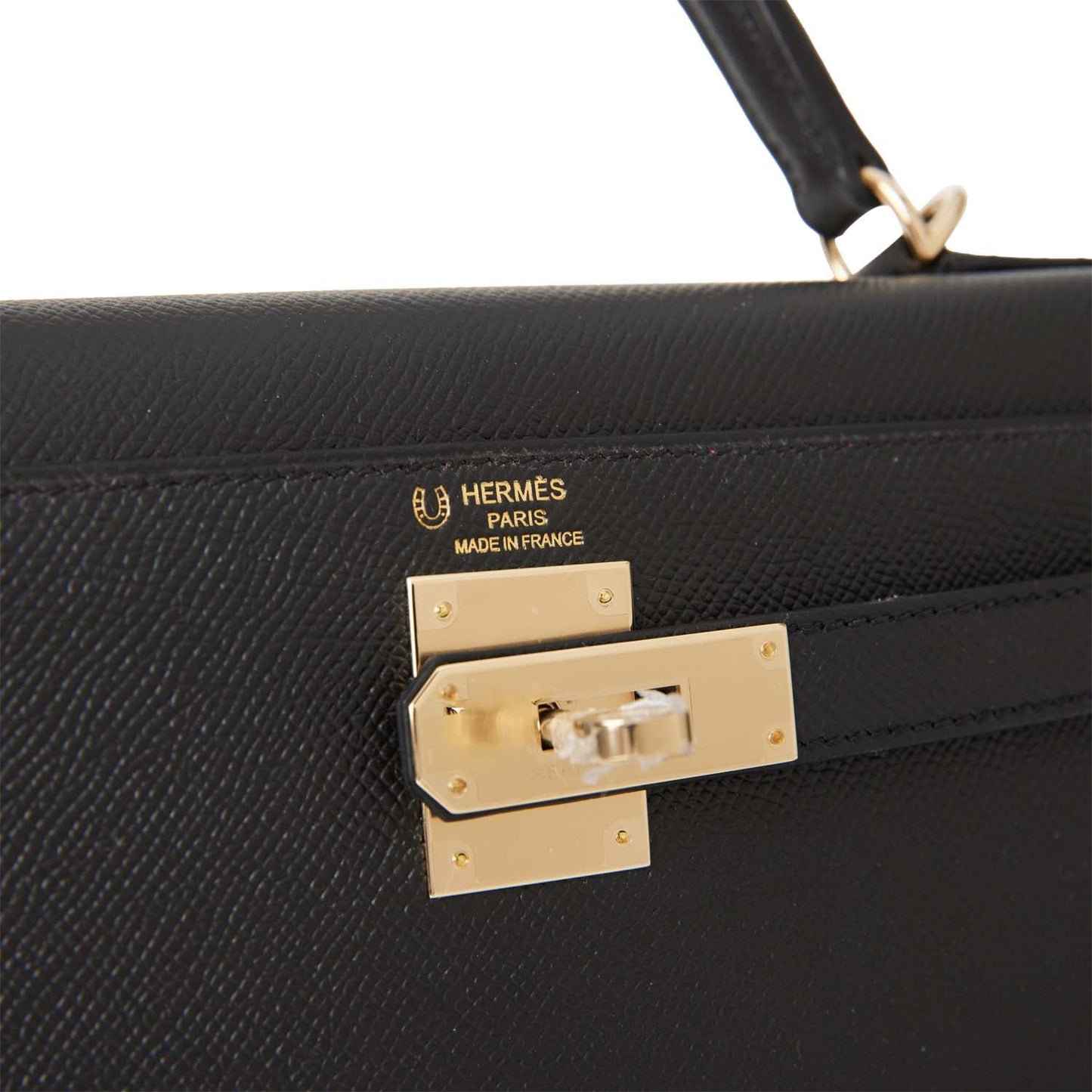 Hermes Special Order (HSS) Kelly Sellier 28 Black Verso Epsom Permabrass Hardware