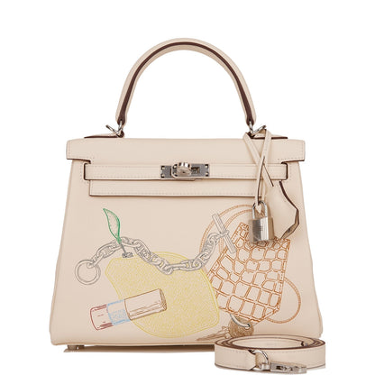 Hermes Kelly Retourne 25 In & Out Nata Swift Palladium Hardware