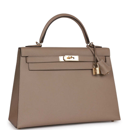 Hermes Special Order (HSS) Kelly Sellier 32 Gris Asphalte Verso Epsom Permabrass Hardware