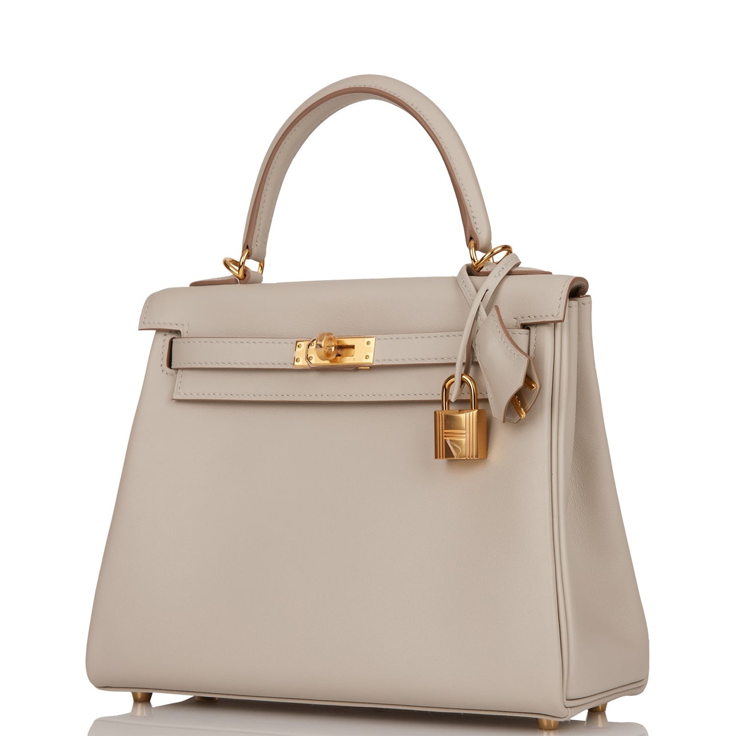 Hermes Kelly Retourne 25 Gris Perle Swift Gold Hardware