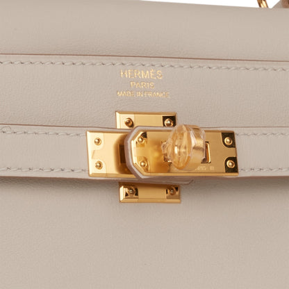 Hermes Kelly Retourne 25 Gris Perle Swift Gold Hardware