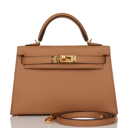 Hermes Kelly Sellier 20 Chai Epsom Gold Hardware