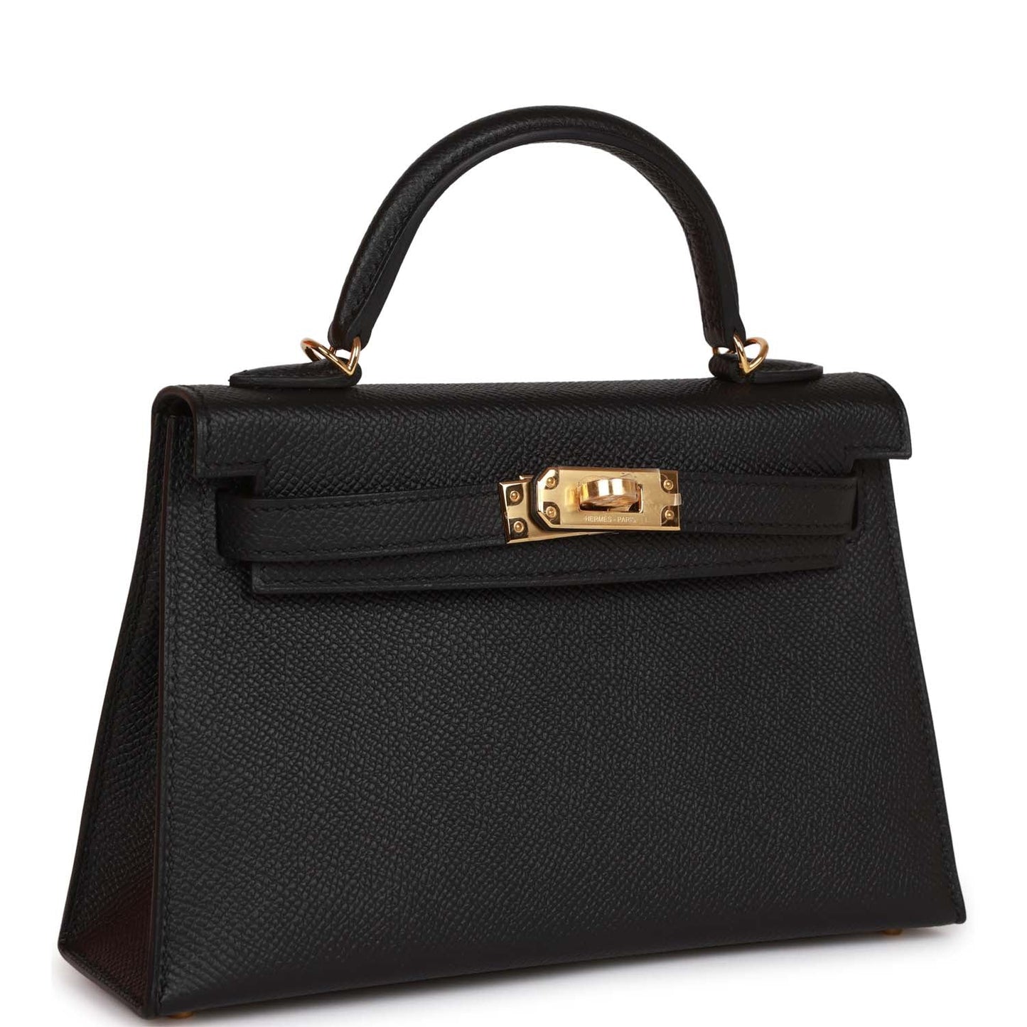 Hermes Kelly Sellier 20 Black Epsom Gold Hardware