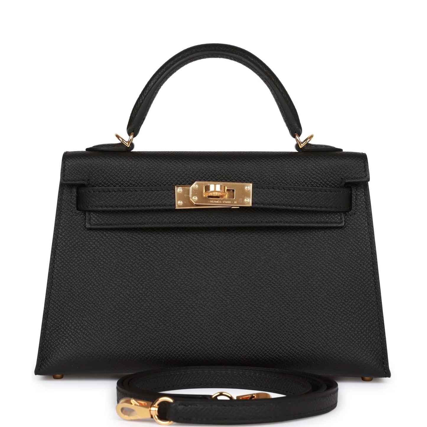 Hermes Kelly 20 Black Epsom Sellier Gold Hardware