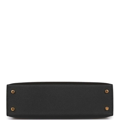 Hermes Kelly 20 Black Epsom Sellier Gold Hardware