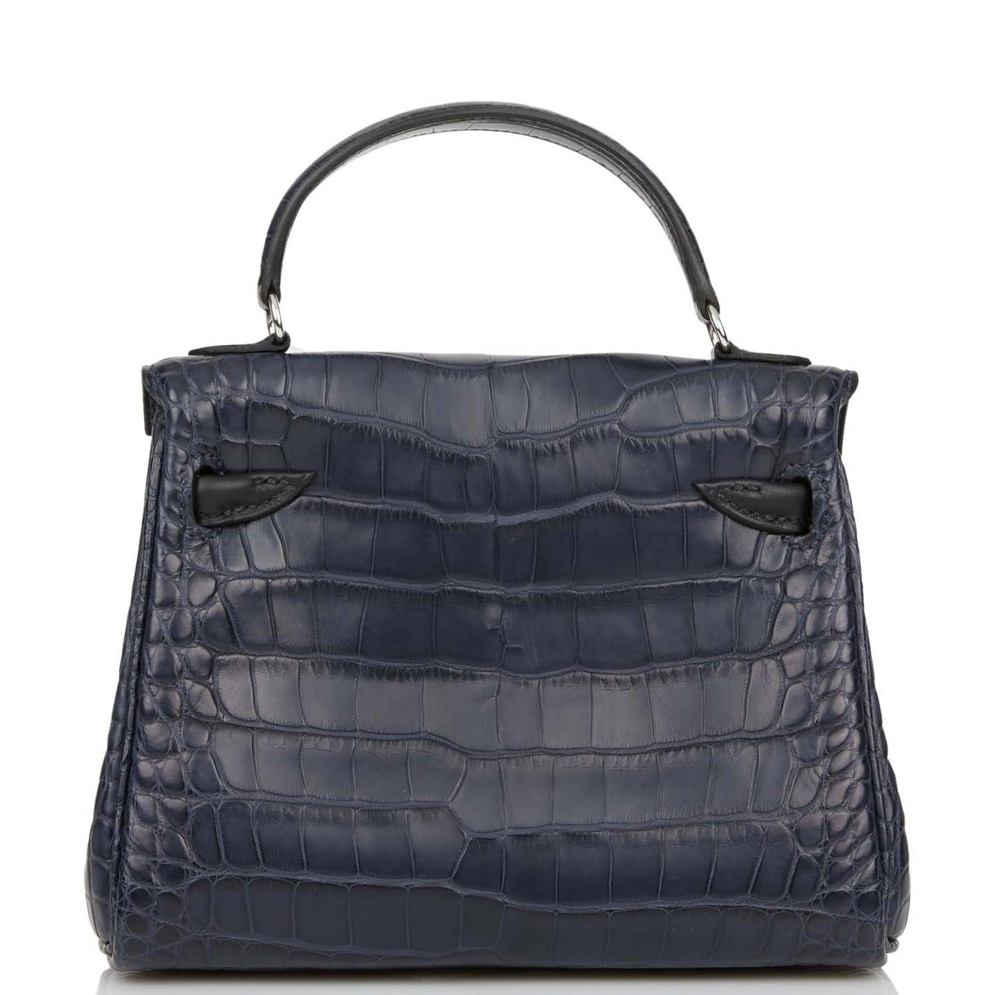 Hermes  "Quelle Idolle" Kelly Doll Bleu Indigo Matte Alligator Palladium Hardware