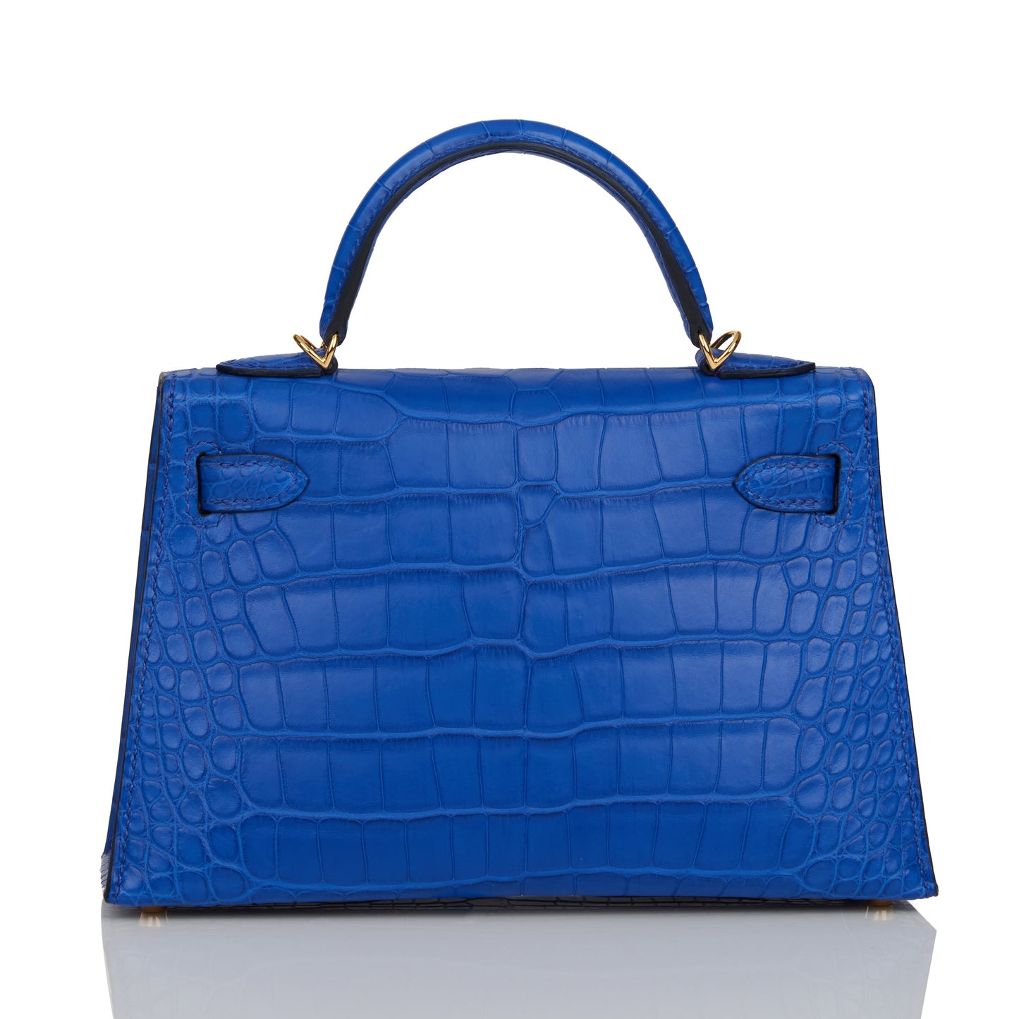 Hermes Kelly Sellier 20 Bleu Royal Matte Alligator Gold Hardware