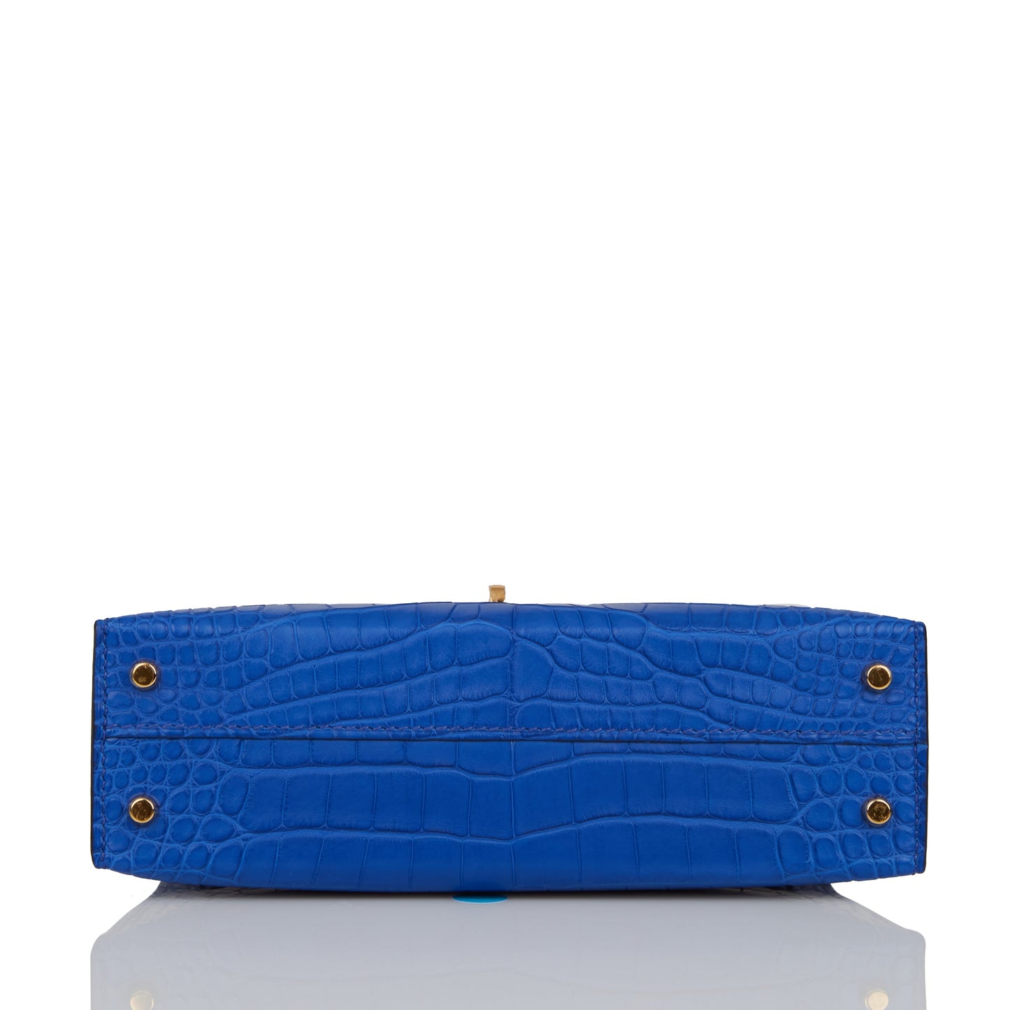 Hermes Kelly Sellier 20 Bleu Royal Matte Alligator Gold Hardware