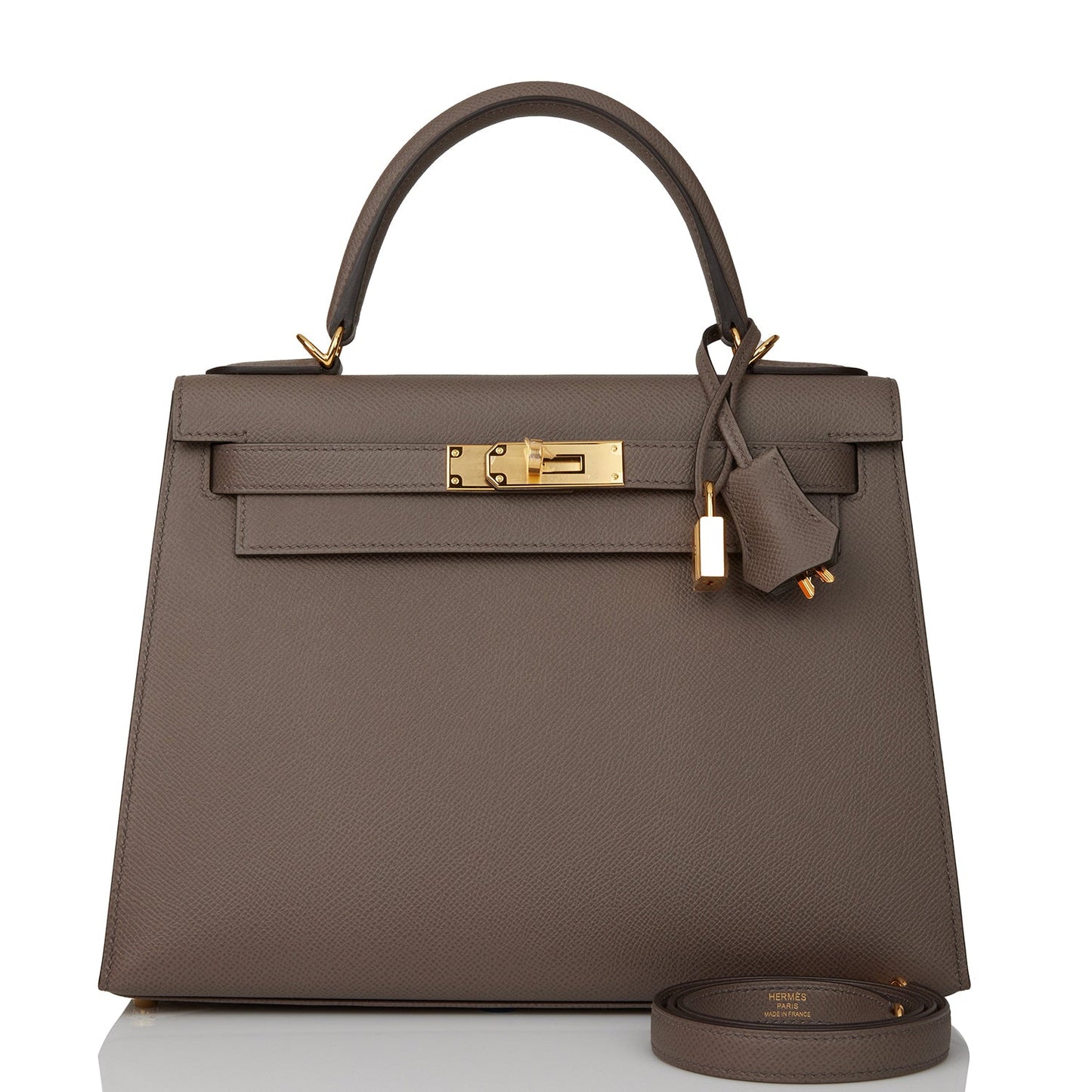 Hermes Kelly Sellier 28 Etain Epsom Gold Hardware