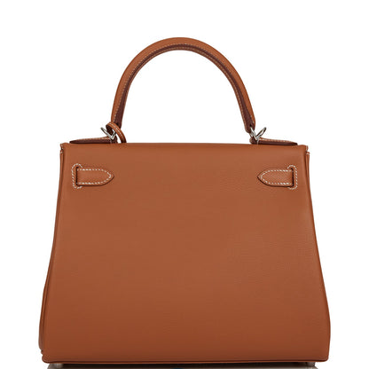 Hermes Kelly Retourne 28 Gold Evercolor Palladium Hardware