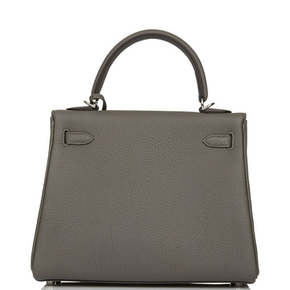 Hermes Kelly Retourne 25 Etain Togo Palladium Hardware