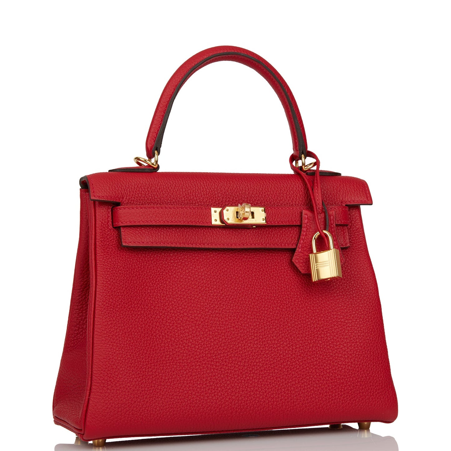 Hermes Kelly Retourne 25 Rouge Casaque Togo Gold Hardware