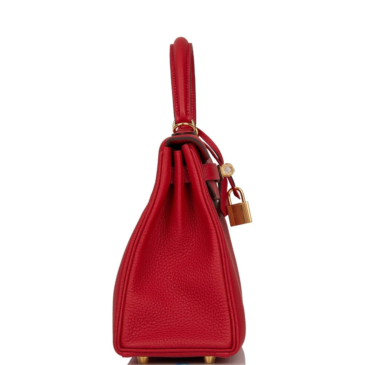 Hermes Kelly Retourne 25 Rouge Casaque Togo Gold Hardware