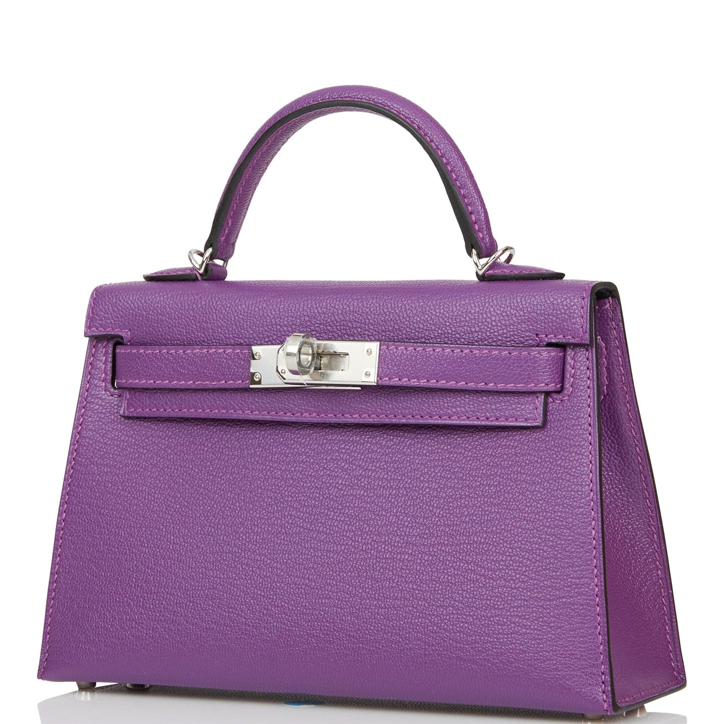 Hermes Kelly Sellier 20 Violet Verso Chèvre Palladium Hardware