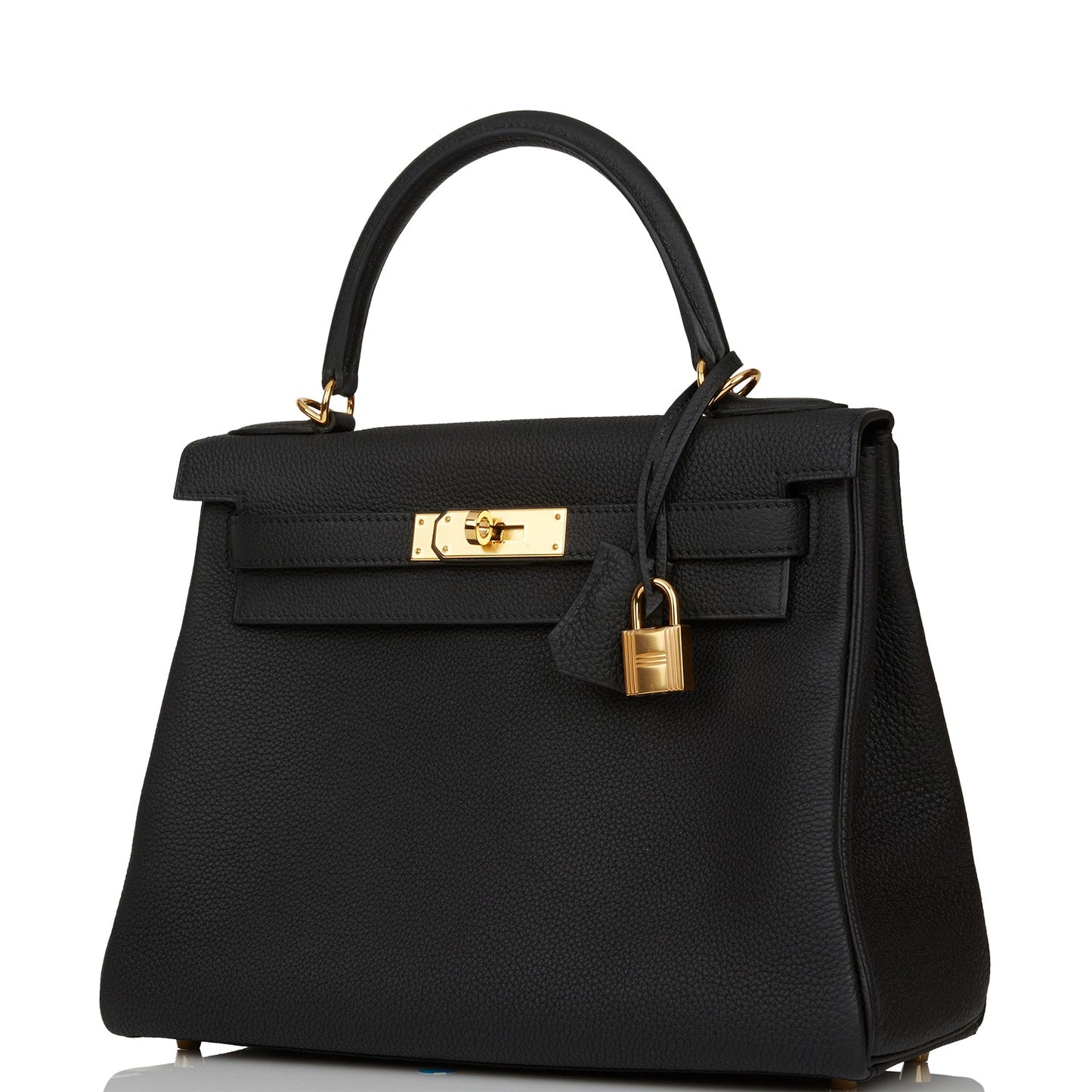 Hermes Kelly Retourne 28 Black Togo Gold Hardware