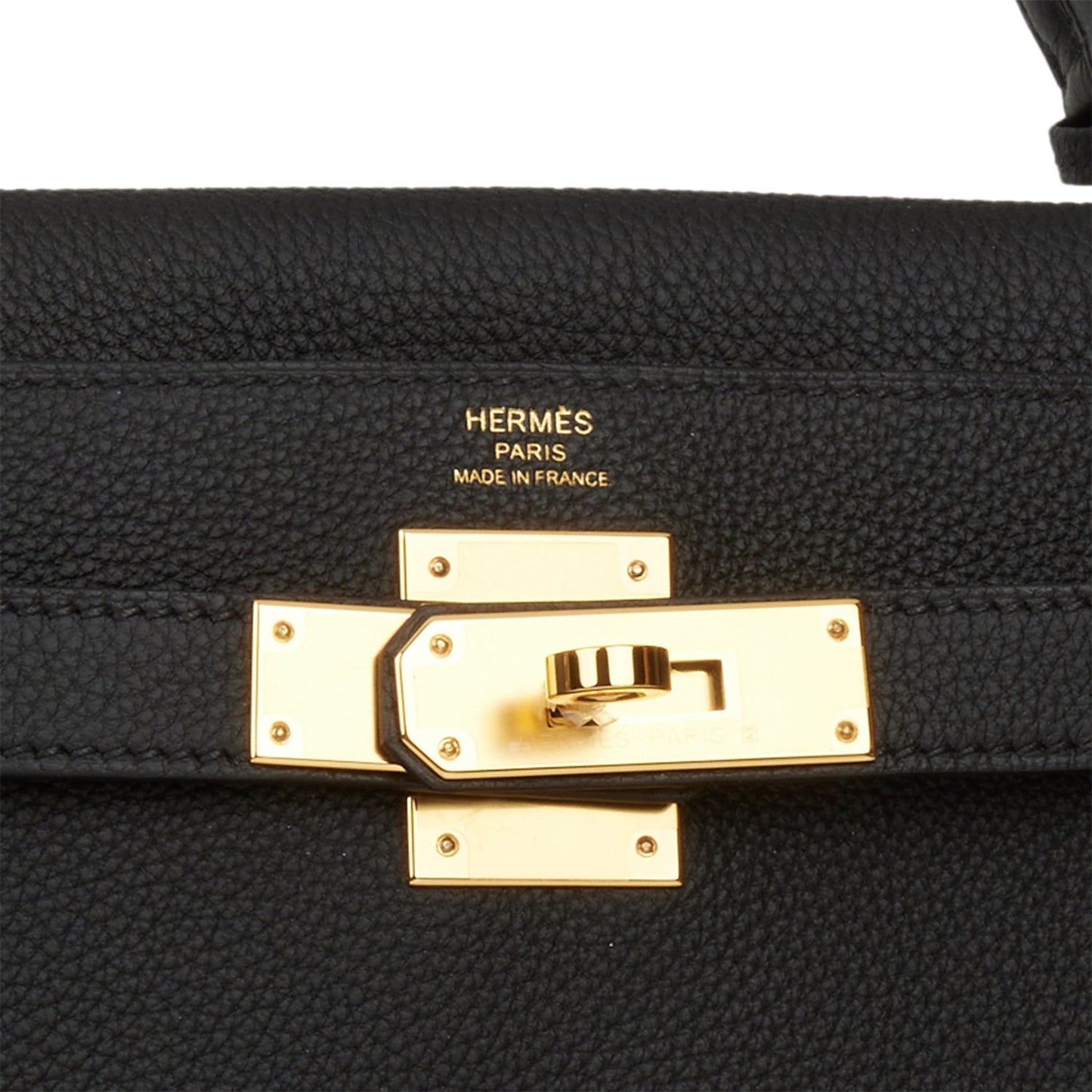 Hermes Kelly Retourne 28 Black Togo Gold Hardware