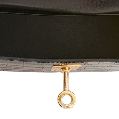 Hermes Kelly Sellier 20 Black Matte Alligator Gold Hardware