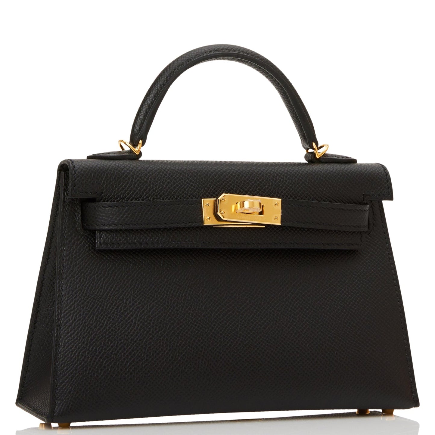 Hermes Kelly Sellier 20 Black Epsom Gold Hardware