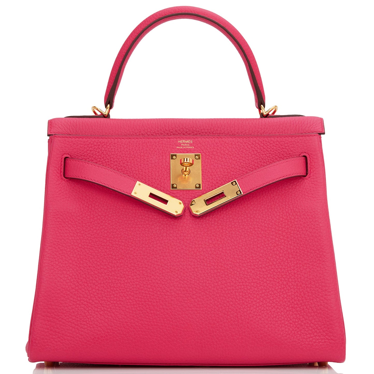 Hermes Kelly Retourne 28 Rose Extreme Clemence Gold Hardware