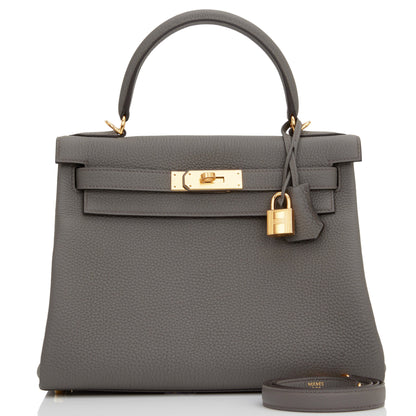 Hermes Kelly Retourne 28 Etain Togo Gold Hardware