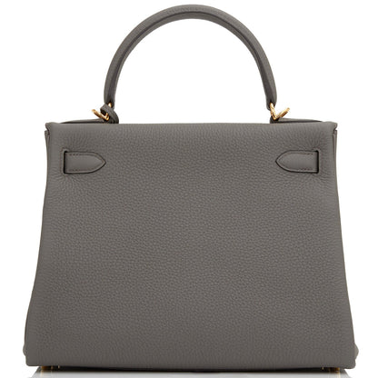 Hermes Kelly Retourne 28 Etain Togo Gold Hardware