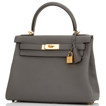 Hermes Kelly Retourne 28 Etain Togo Gold Hardware