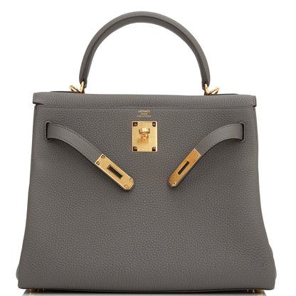 Hermes Kelly Retourne 28 Etain Togo Gold Hardware