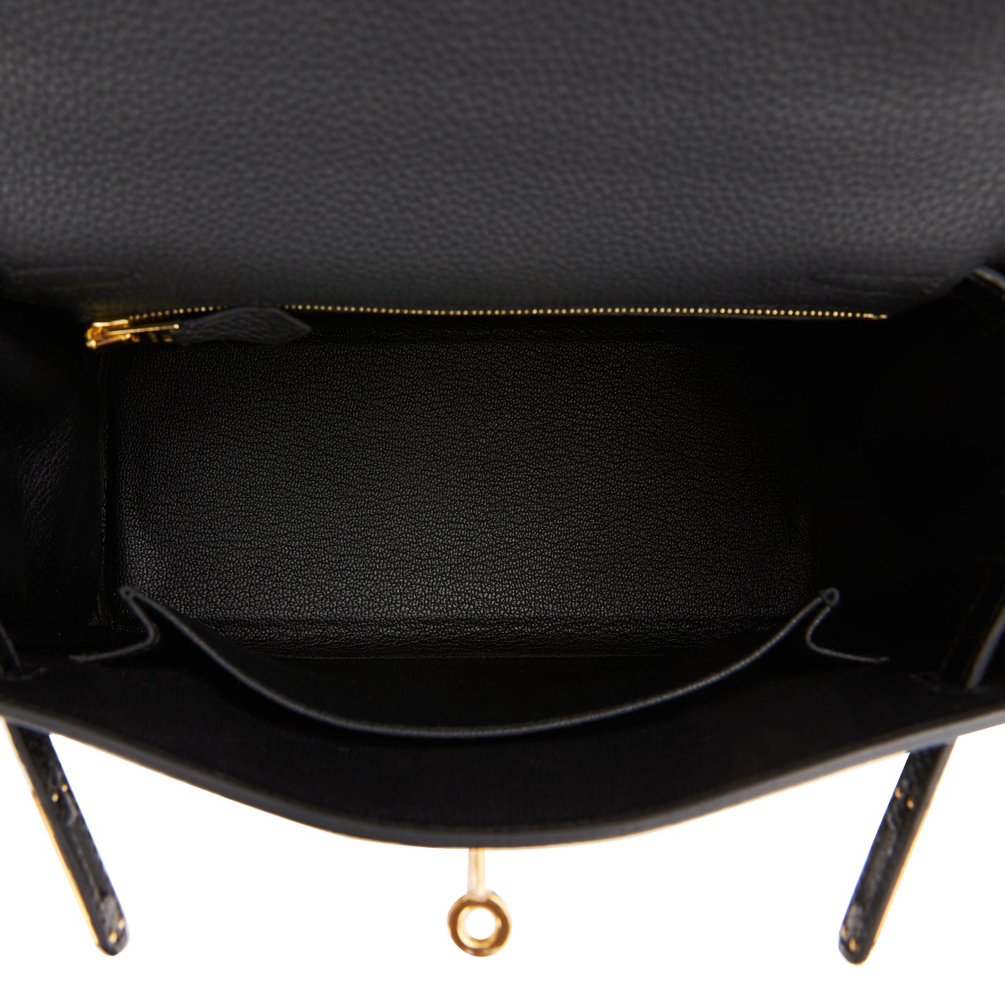 Hermes Kelly Retourne 25 Black Togo and Lizard Touch Gold Hardware