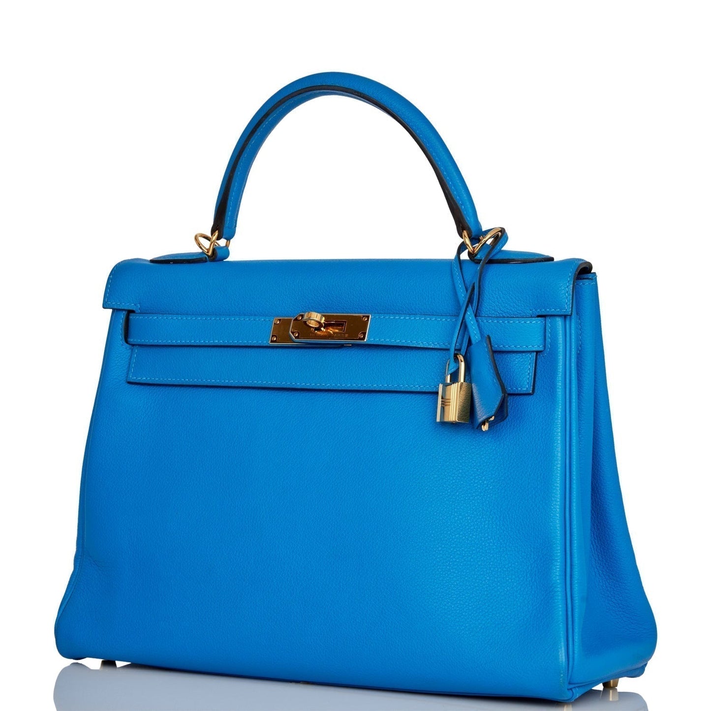 Hermes Kelly Retourne 32 Bleu Hydra Evercolor Gold Hardware